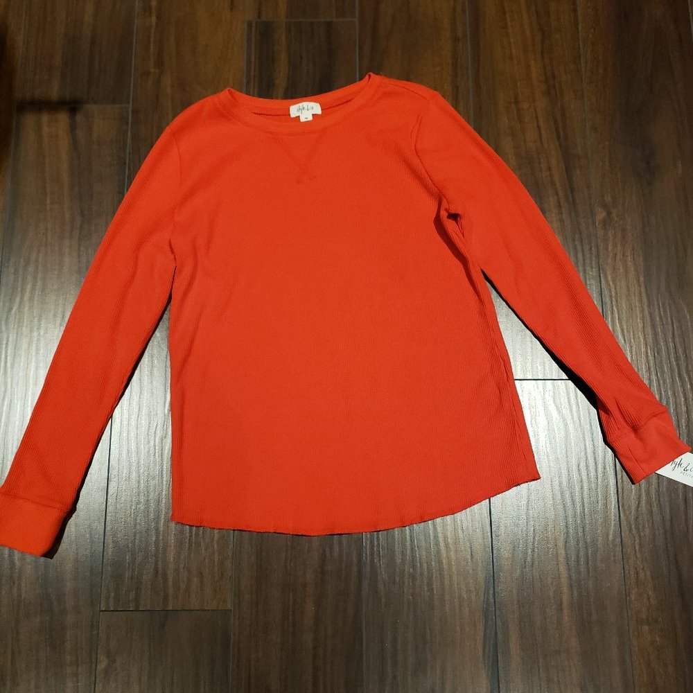 Style & Co Fiery Red Waffle Pullover - Sz Petite P - NWT - Picture 6 of 6